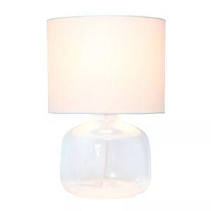 Glass Raindrop Table Lamp with Fabric Shade - Simple Designs