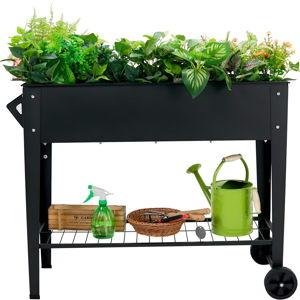 Raised Garden Bed with Legs and Wheels Metal Planter Box