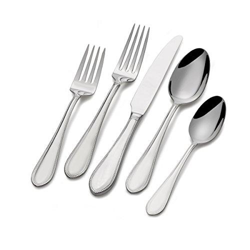 Mikasa 5187577 Daphney 65-Piece 18/10 Stainless Steel Flatware Set with Serveware, Service for 12