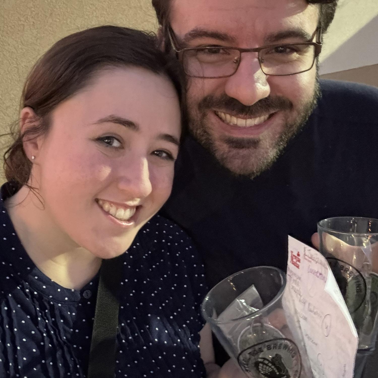 A few days after getting engaged, Nicolle and Christian went to trivia at Steel Toe Brewing Co. where they first met. Their team name “Just Engaged!” got them a shoutout and some prizes!