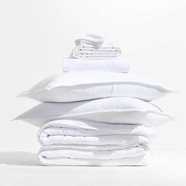 Organic Double Weave Cotton White Full/Queen Bedding Set
