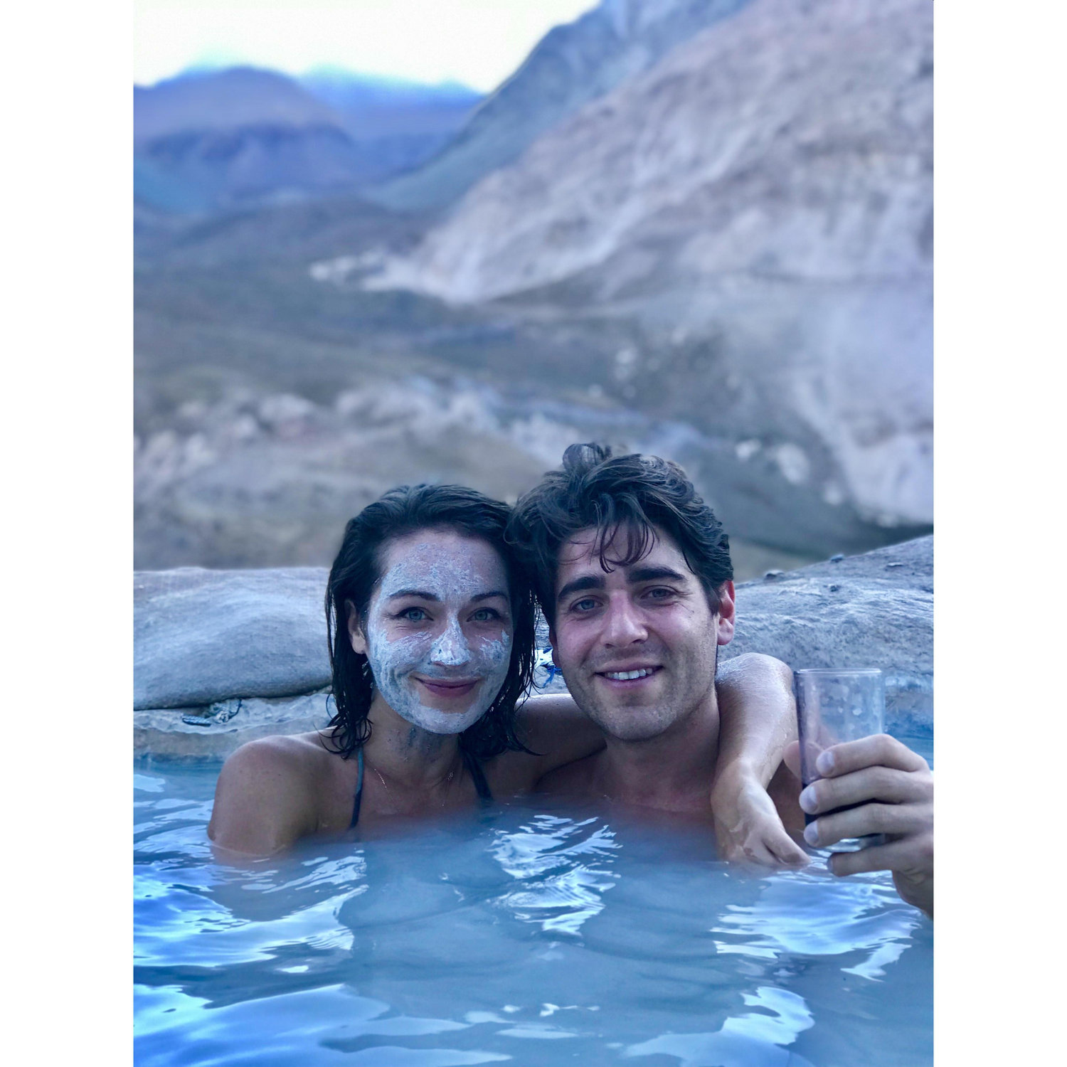 Hot springs in the Andes, the day that we got engaged