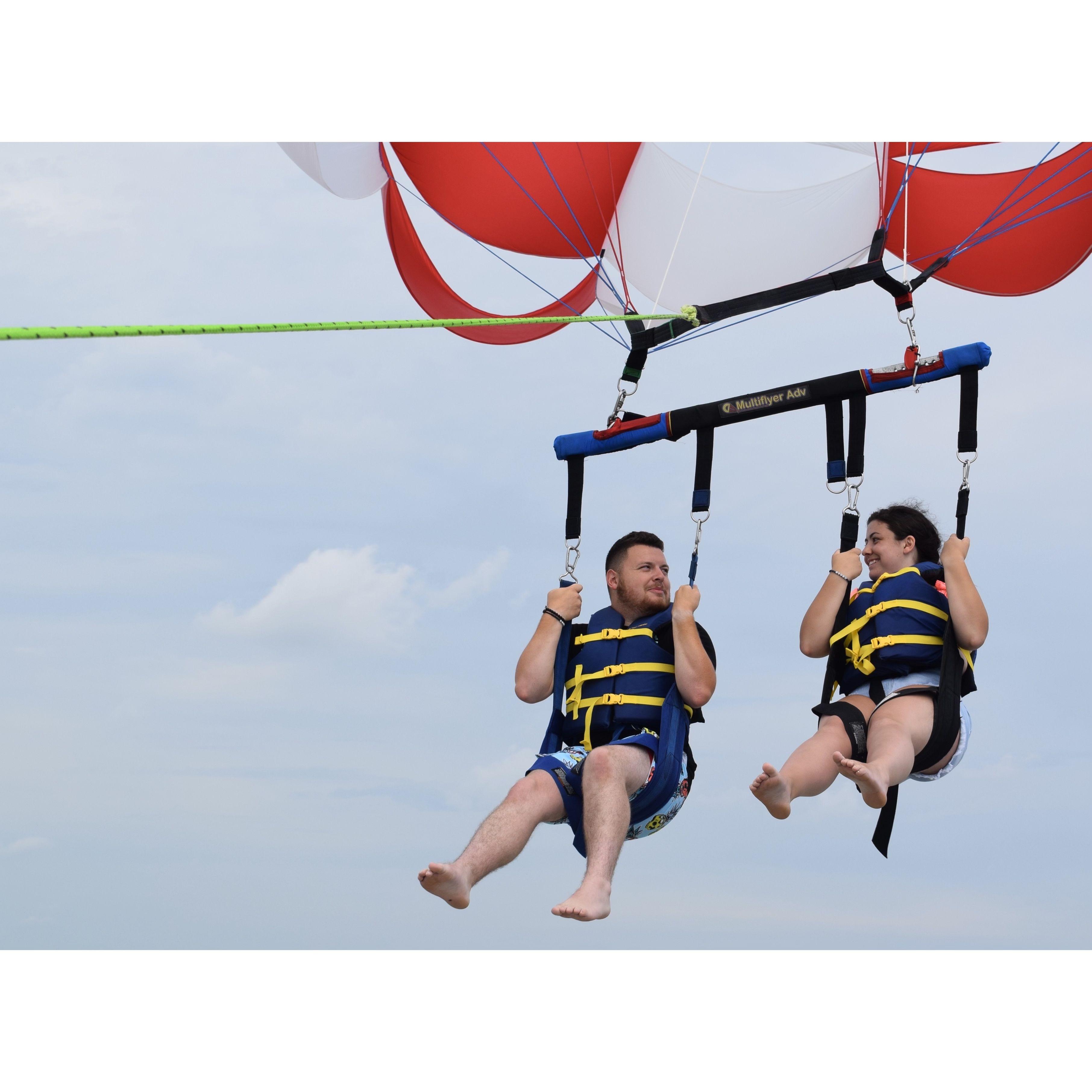They even went parasailing together!