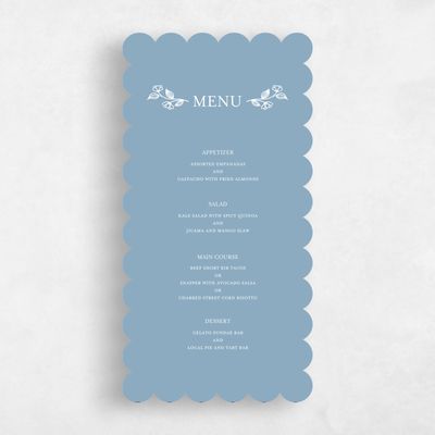 Blue Scalloped Wedding Menu - Kalispell