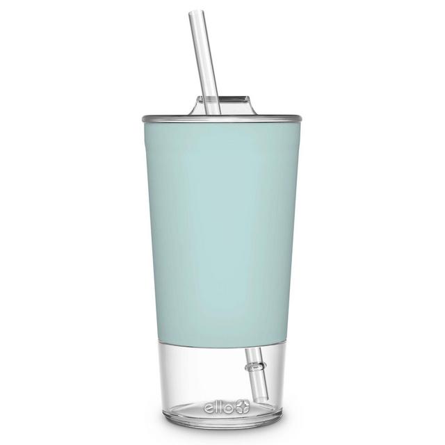 Ello Tidal 20oz Glass Tumbler with Lid - Mint