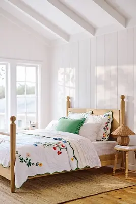 Juni Cotton Embroidered Floral Quilt