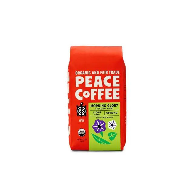 Peace Coffee Morning Glory Light Roast Ground Coffee - 12oz