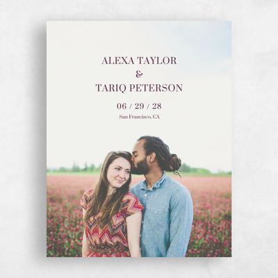 Plum, Purple Wedding Save the Date - Maywood Photo