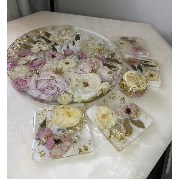 Wedding Flower Preservation | Coasters | Tray | Ring Jar