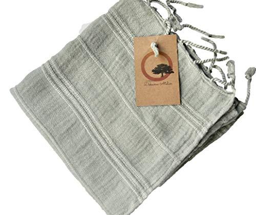Dokuma Atelier Turkish Hand Towel Stonewash Vintage Looking Soft Durable and Absorbent Perfect Bath and Kitchen Decor Towel (Sage Green)