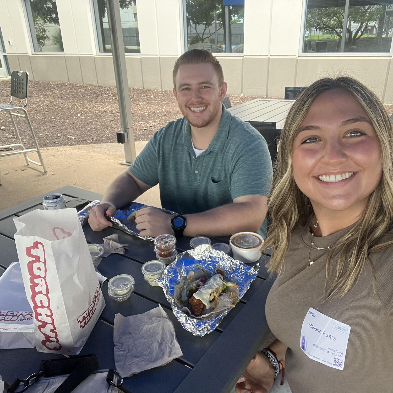 First lunch with Noah at his internship