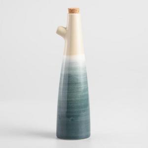 Gray Ombre Hand Painted Ceramic Oil Bottle