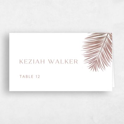Café au Lait, Brown Wedding Place Card - Curacao