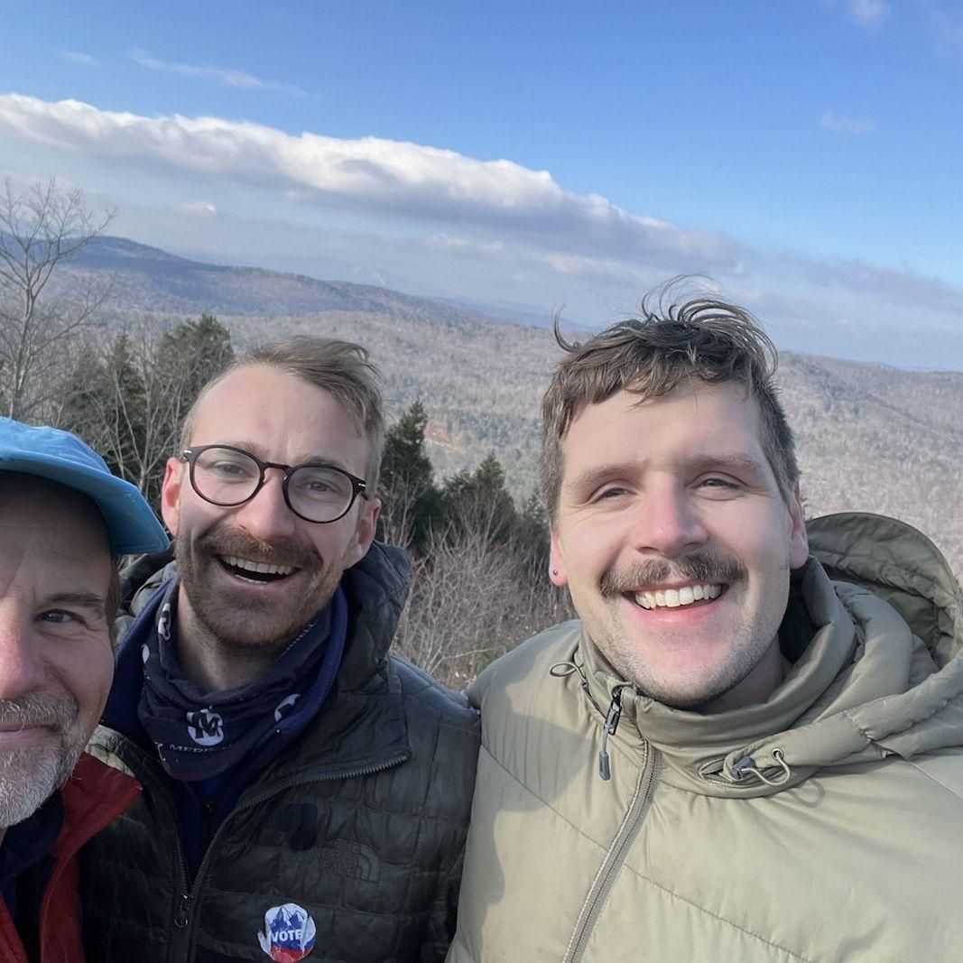 Lew's first trip to Vermont, with special guest and officiant Comma