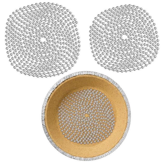 Ferraycle 2 Pieces Pie Weights for Baking Pie Weight Chain Baking Pie Crust Weight Chain Stainless Steel Beads Baking Pie Weights for Dough Kitchen Cooking(6 Ft, 10 Ft)