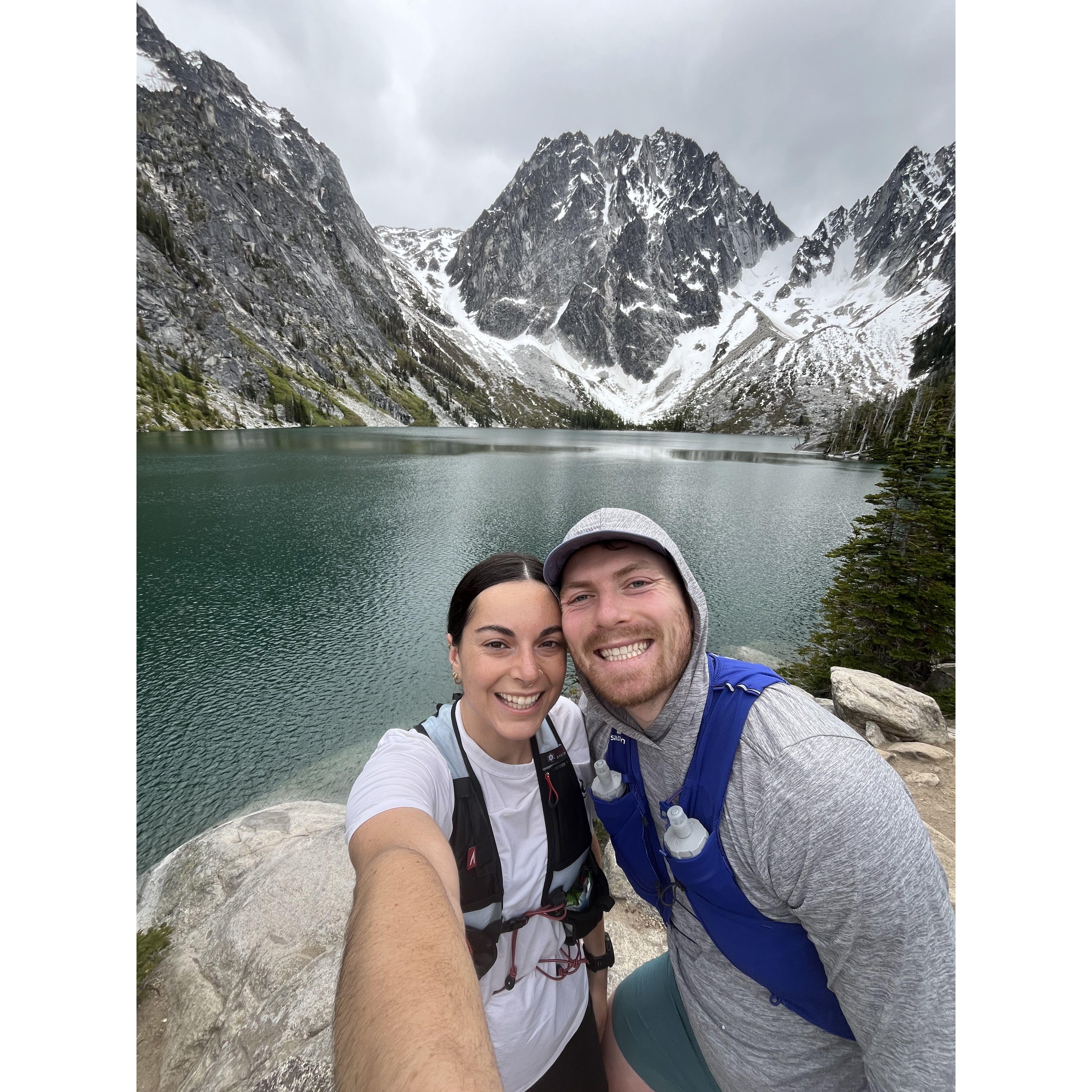 Trail running at Colchuck Lake