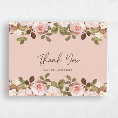 Pink Country Wedding Thank You - Quintana Landscape