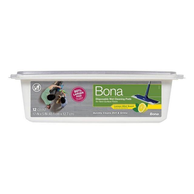 Bona Cleaning Products Mop Refill Multi Surface Wet Mopping Cloths - Lemon Mint - 12ct