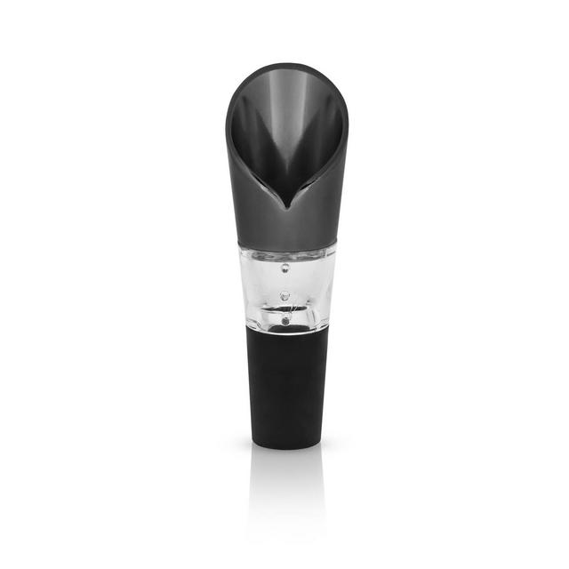 Viski Gunmetal Wine Aerator Pourer - Spout Aerating Pourers for Wine Bottles, Black