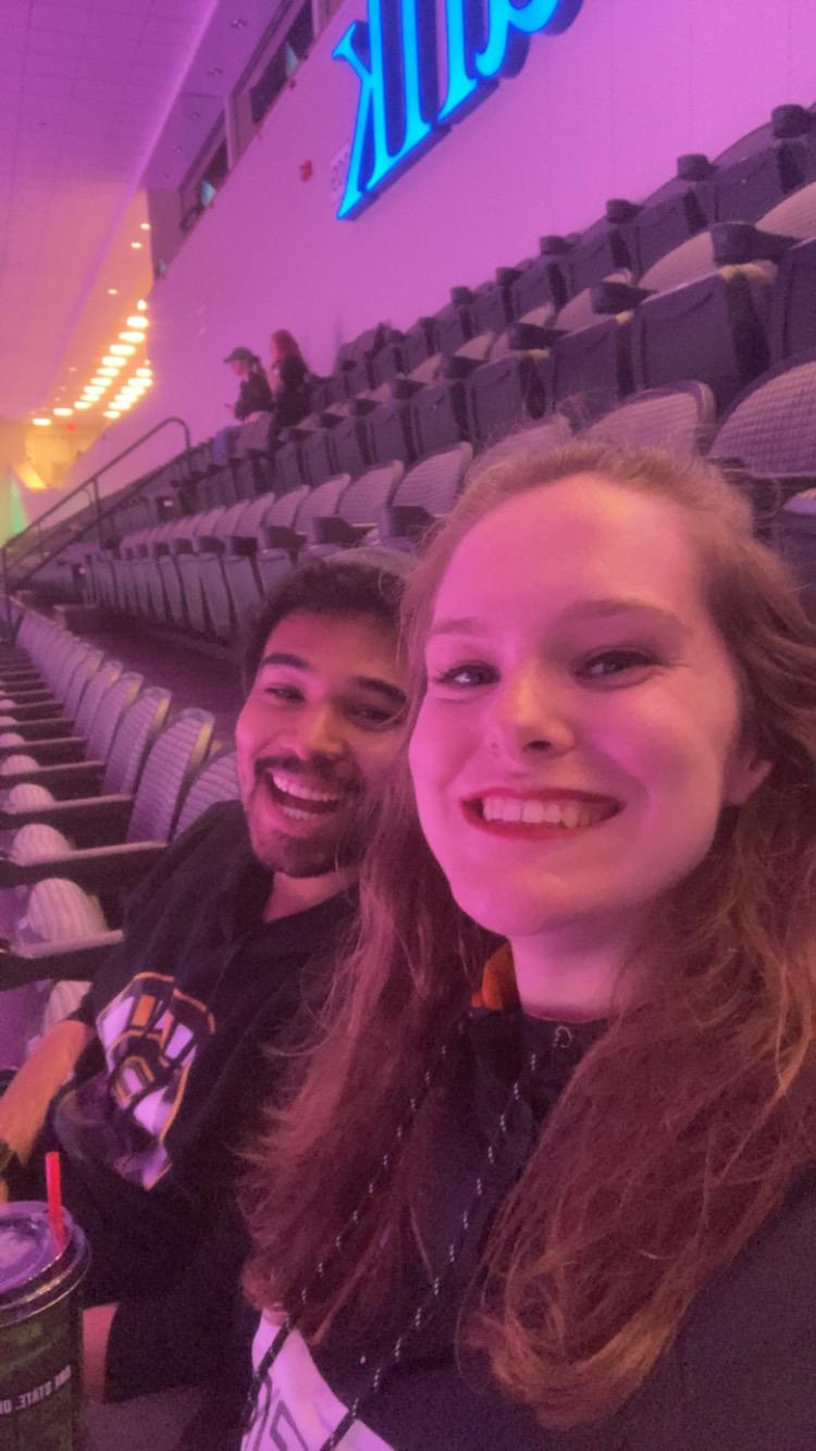 Sitting in the nosebleeds after a 12-hour drive to Dallas to watch the Bruins play. And yes, they won.