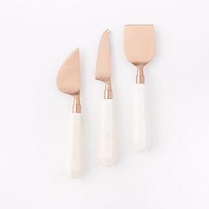 Copper + Marble Cheese Knives, Set of 3