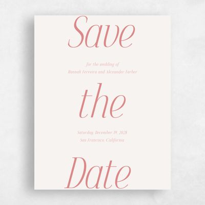 Beige Wedding Save the Date - Mycenae Portrait