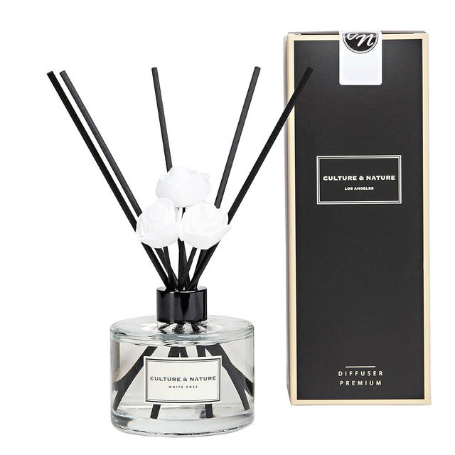 CULTURE & NATURE Reed Diffuser 6.7 oz (200ml) White Rose Scented Reed Diffuser Set