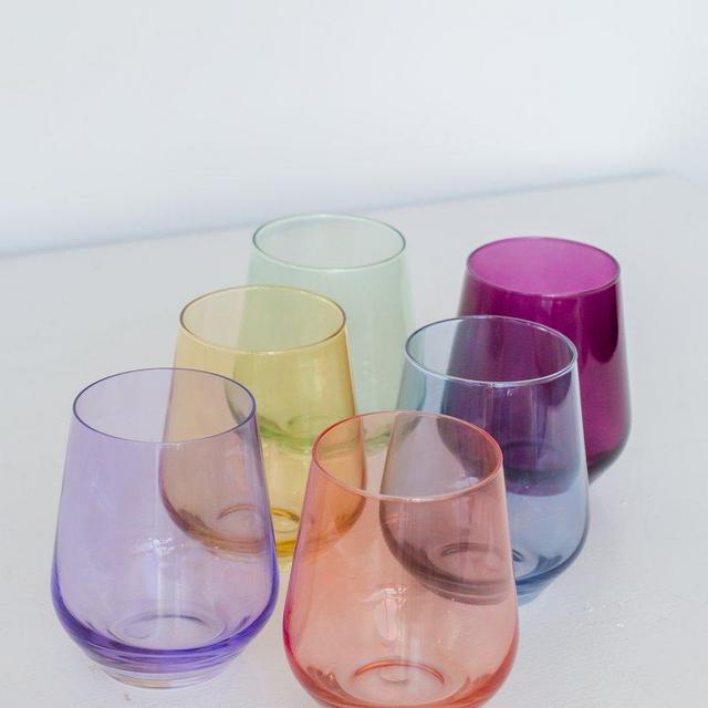Estelle Colored Wine Stemless Set of 6 (Mixed Set)