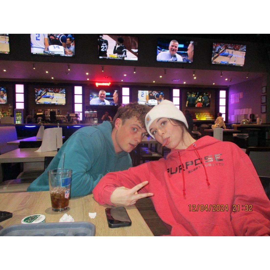 Playing pool with some friends