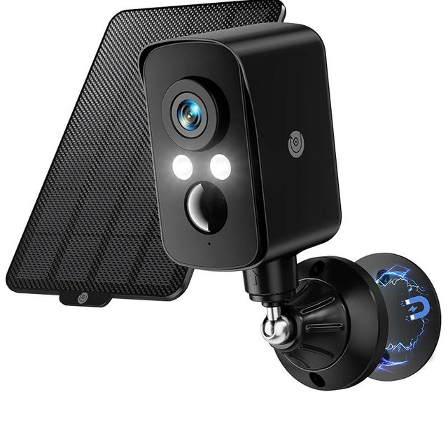 Naseto Cellular Security Camera Wireless Outdoor, No WiFi Need, Battery & Solar Powered, Magnetic, Free Human Detection, Free 7-Day Cloud/SD, Night Vison, Siren, 2-Way, IP65 Talk, 2K