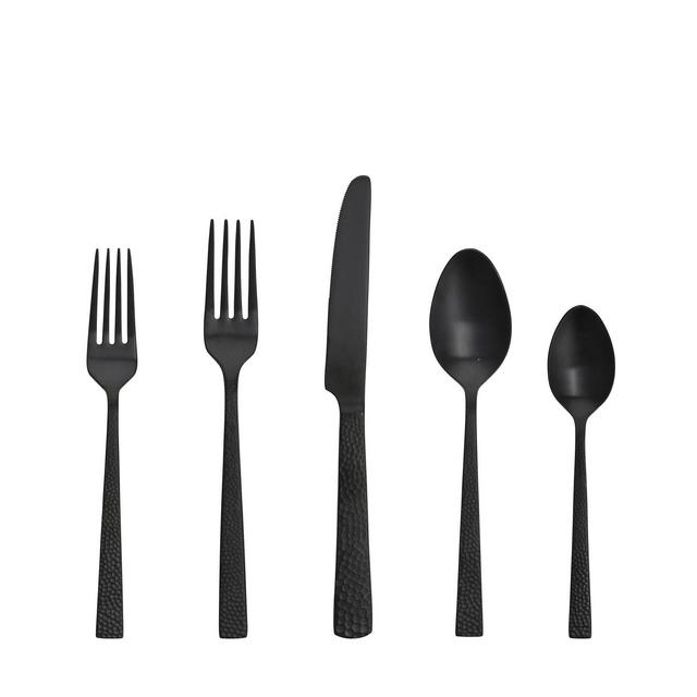 20pc Stainless Steel Nomad Silverware Set Black - Fortessa Tableware Solutions