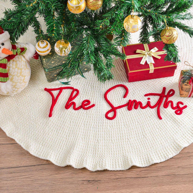 Personalized Christmas Tree Skirt, Family Christmas Tree Skirts, Custom House Warming Gift, Christmas Home Decor, Christmas Decorations
