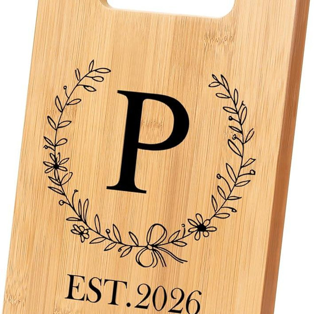 Personalized Cutting Board, Monogrammed Wedding Gift for Couple Newlywed 2026, Initial Birthday Gifts for Women, Gift for Bridal Shower Wedding Shower Engagement Anniversary Housewarming(Letter-P)