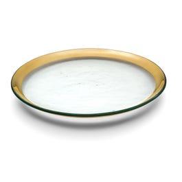 Annieglass Roman Antique Gold Buffet Plate