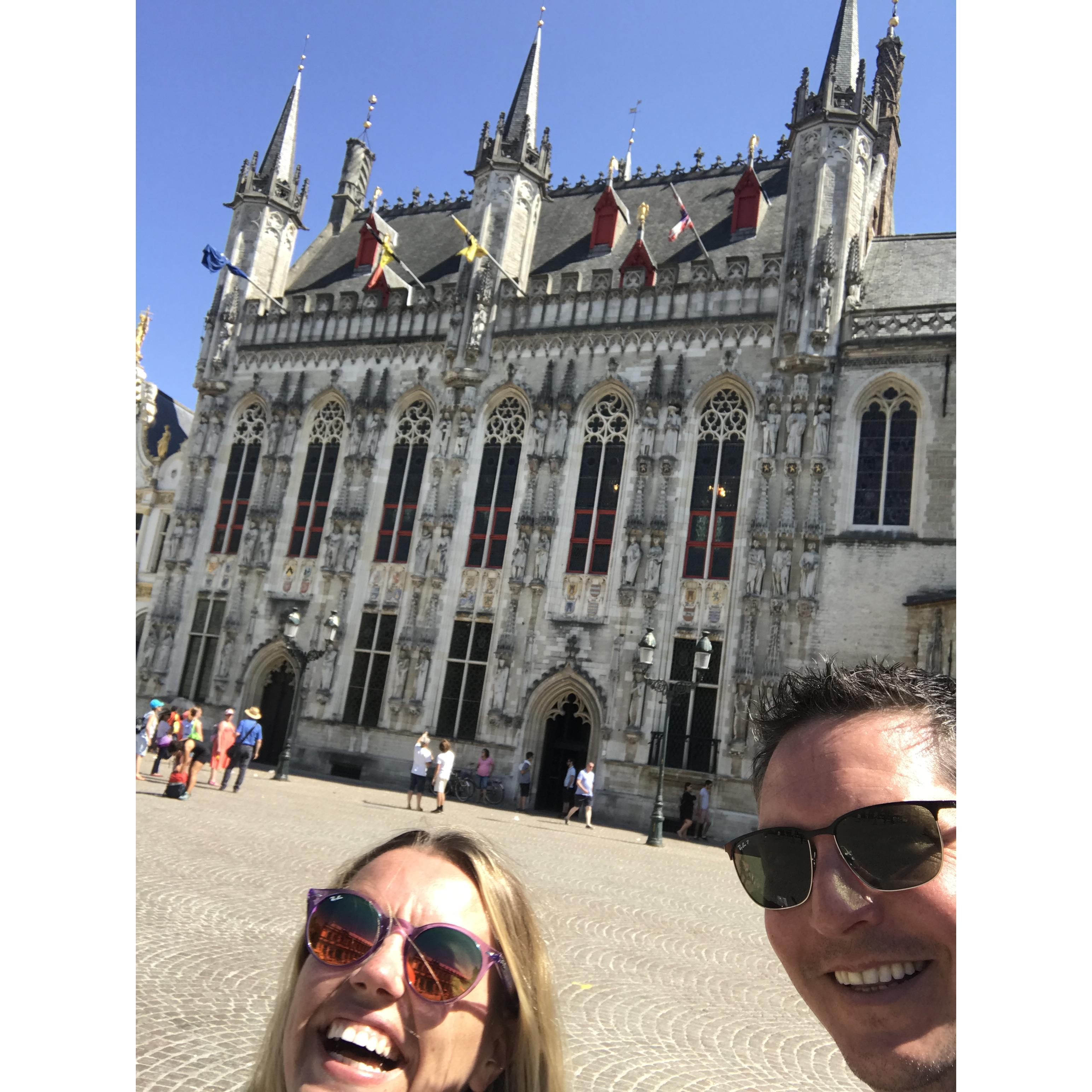 Having fun in Bruges, Belgium