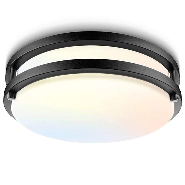 Bilrect LED Flush Mount Ceiling Light Fixture,10 inch,18W [160W Equiv] 1450lm,3000K/4000K/5000K Black Modern light Fixture, Dimmable Ceiling Lamp for Hallway,Kitchen,Bedroom,bathroom,ETL Listed