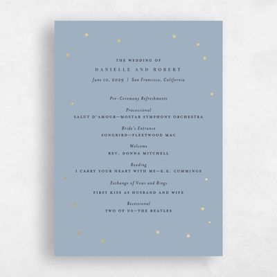 Powder Blue Wedding Program - Emery Foil