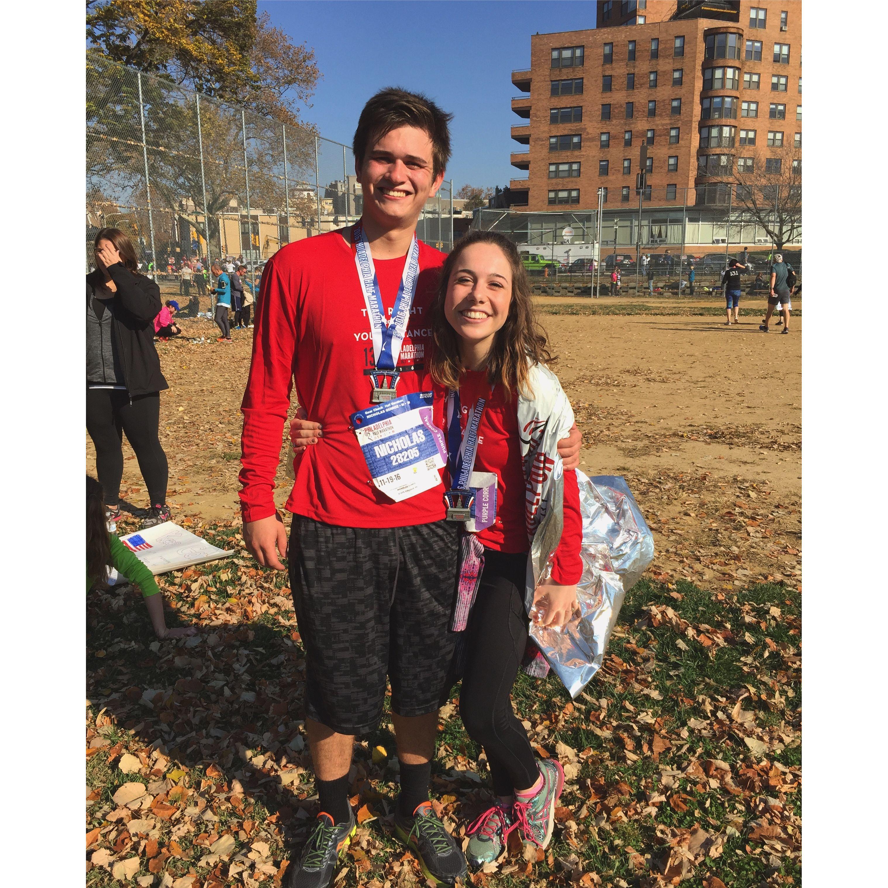 13.1 miles down at the Philly Half Marathon