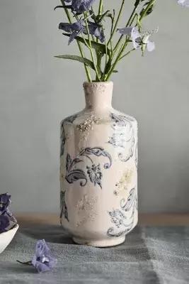 Scrollwork Ceramic Vase, Tall