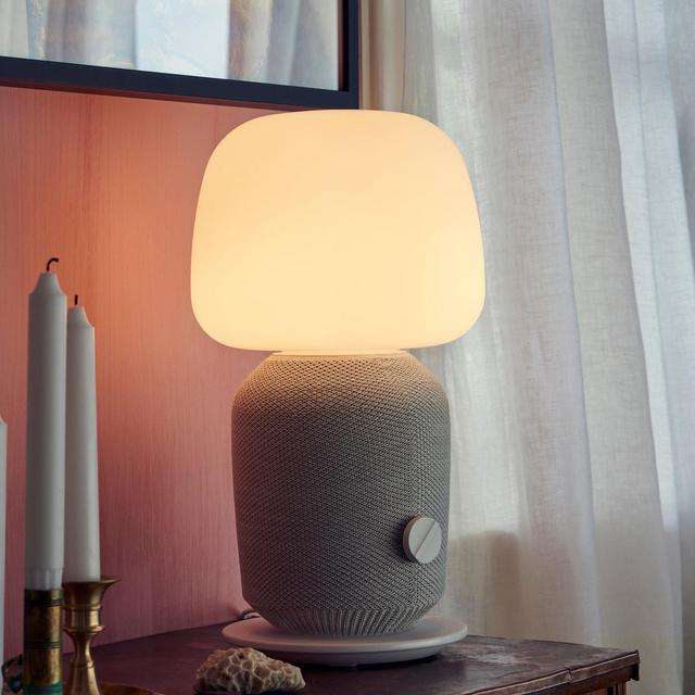 SYMFONISK Table lamp with WiFi speaker, white