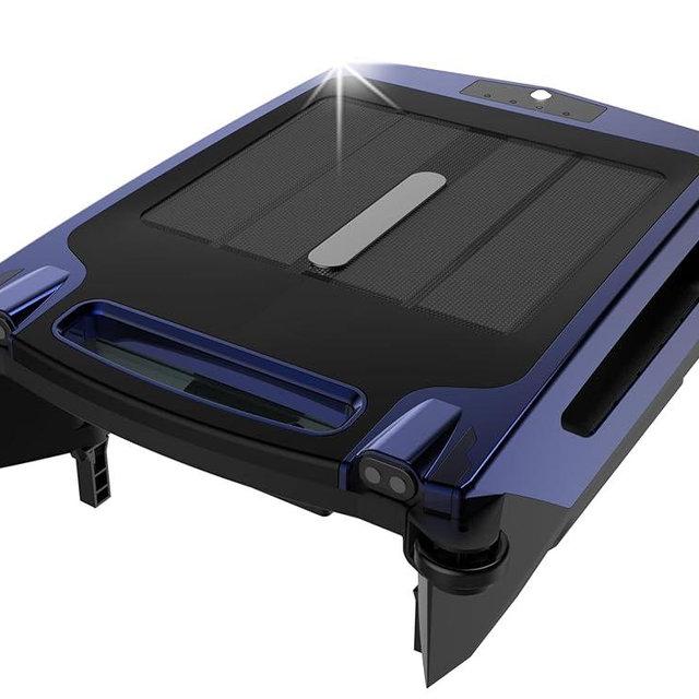BEAUGATHER Pool Surface Cleaner Robot with Solar and Rechargeable Dual Mode, Cordless Robotic Pool Cleaner, Smart Pool Skimmer Basket, Automatic Pool Vacuum Cleaner with Auto-Escape and Auto-Turn