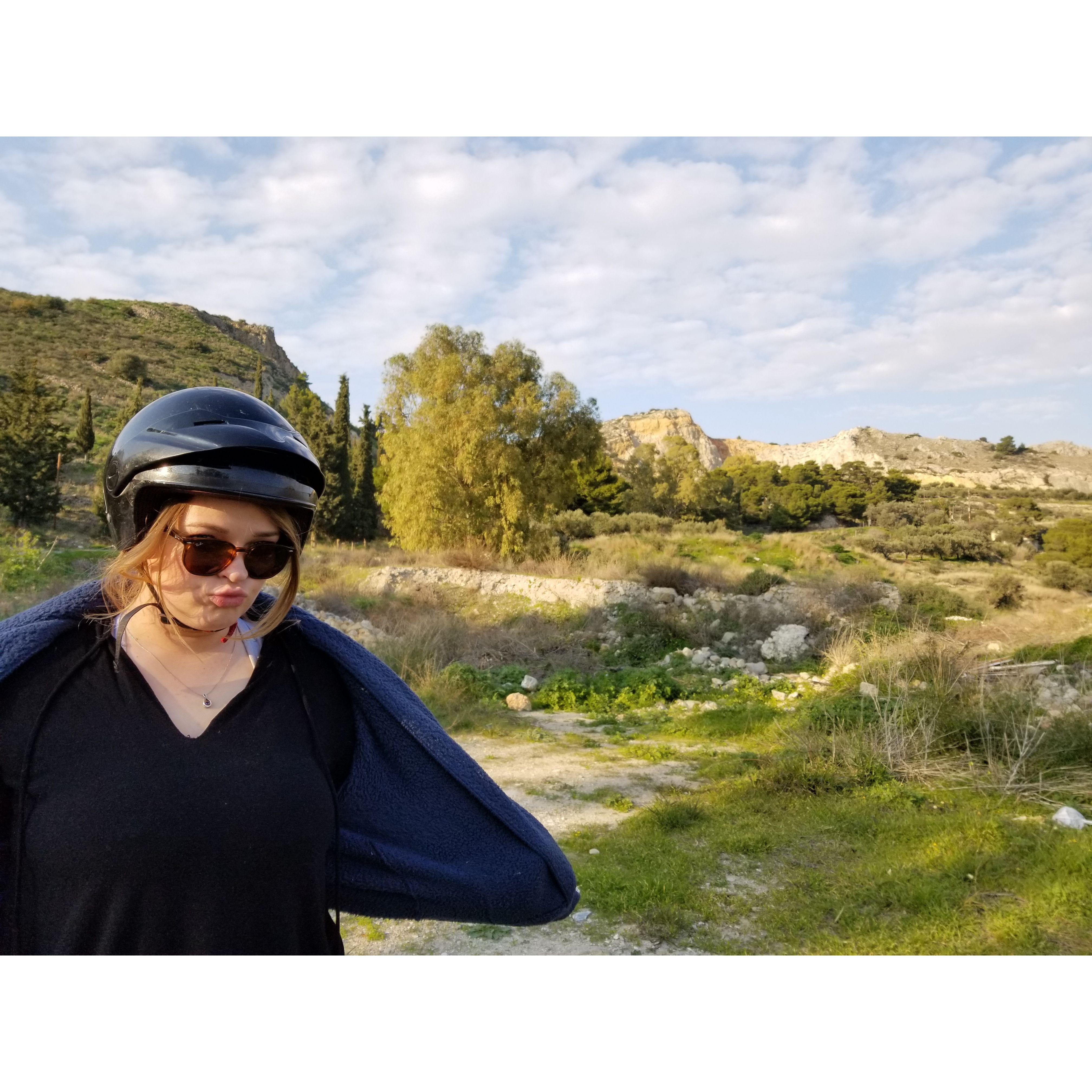 2020 - one of many memories from our Europe trip. This was taken on the Greek island "Aegina", which J and T explored via ATV