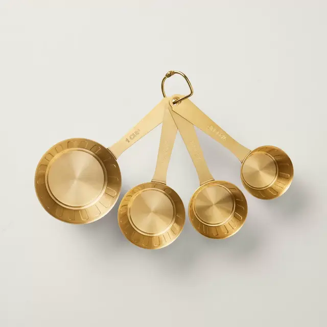 4pc Stainless Steel Measuring Cups Vintage Brass Finish - Hearth & Hand™ with Magnolia