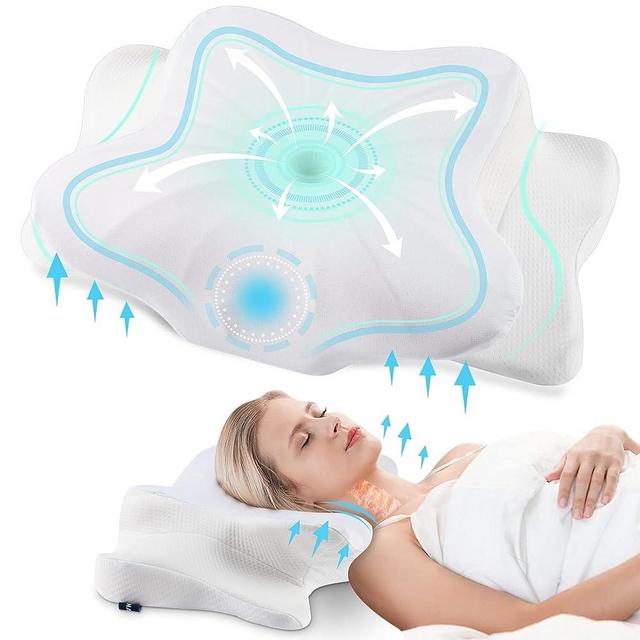 DONAMA Cervical Pillow for Neck Pain Relief,Contour Memory Foam Pillow,Ergonomic Orthopedic Neck Support Pillow for Side,Back and Stomach Sleepers with Breathable Pillowcase-Pure White