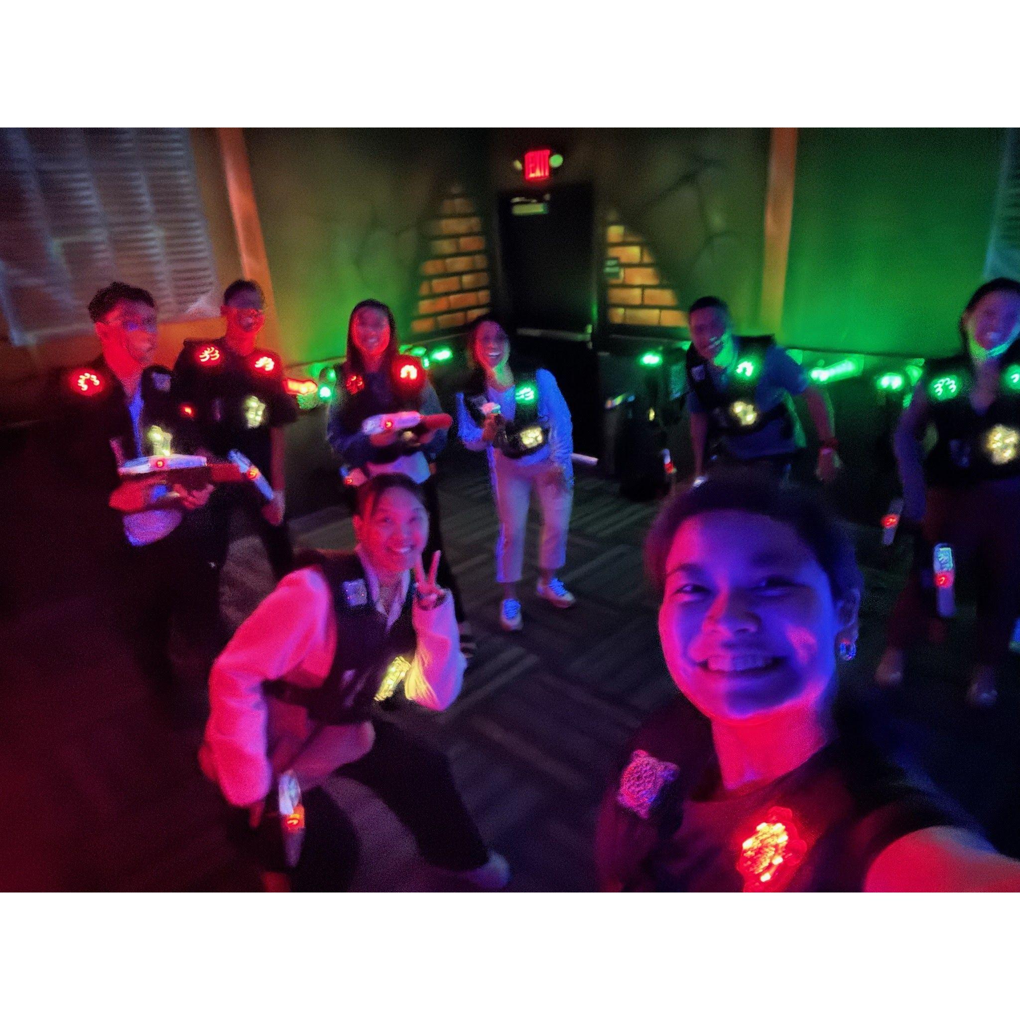 December 27, 2023 - To celebrate Michael's 21st birthday while in CA, the two along with Josie's extended family went out to play laser tag!