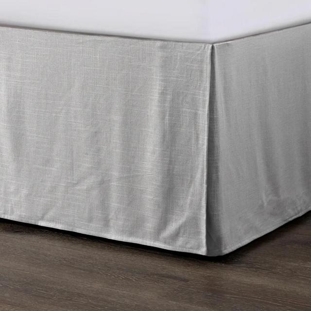 Hera Tailored Linen Bed Skirt (Light Gray)
