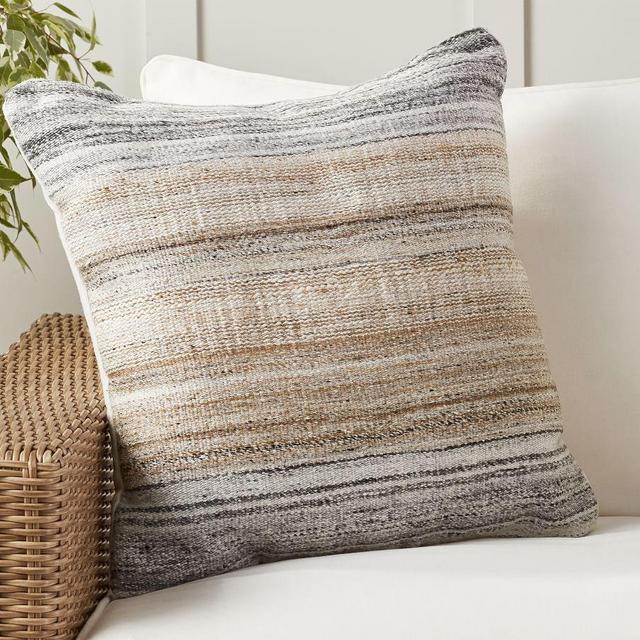 Talia Indoor/Outdoor Pillow, 22 x 22", Gray