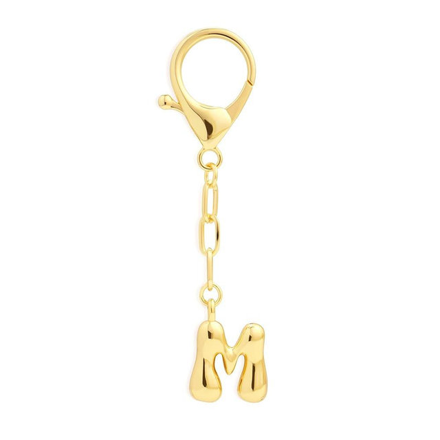 Fohufo Bag Charms Gold Initial Keychains - Personalized Birthday Gifts, 14K Gold Keychain Accessories, Purse Charms for Women