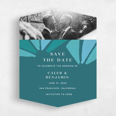 Blue Diamond Wedding Save the Date - Barcelona Photo