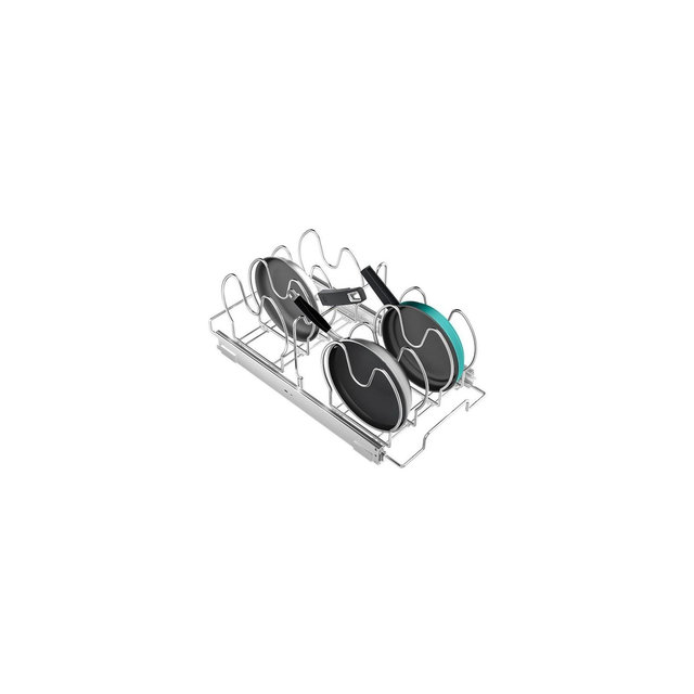 11in. W x 21in. D Pull Out Pots and Pans Organizer for Cabinet Adjustable Slide Out Pan and Pot Lid Rack Holder Under Cabinet